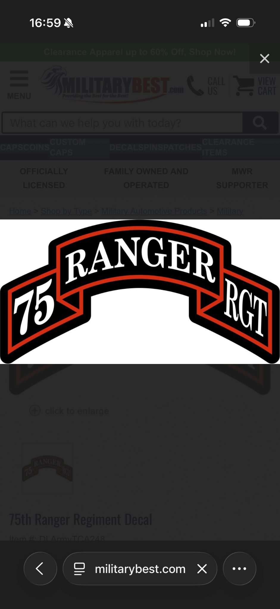 75th Ranger Regiment insignia